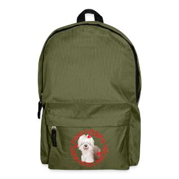 Cute Bearded Collie sloppy kisses - Backpack - olive green - Front