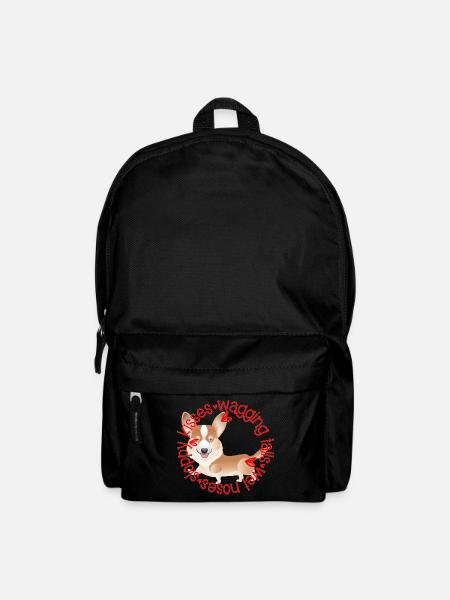 Cute Corgi, sloppy kisses - Backpack - black