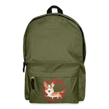 Cute Corgi, sloppy kisses - Backpack - olive green - Front