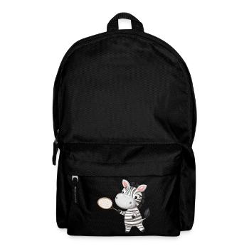 Zebra spielt Tennis und Badminton, Sportliches Tie - Rucksack - Schwarz - Vorne