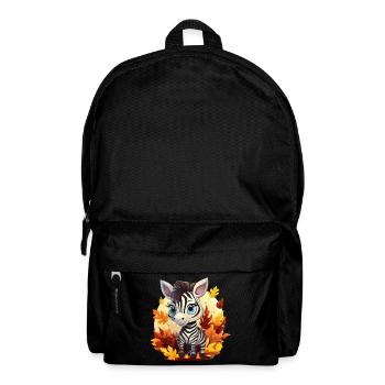 Kawaii-Zebra im Herbst - Rucksack - Schwarz - Vorne