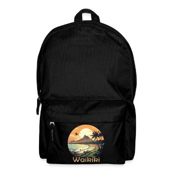 Waikiki Hawaii Sonnenuntergang am Strand - Rucksack - Schwarz - Vorne