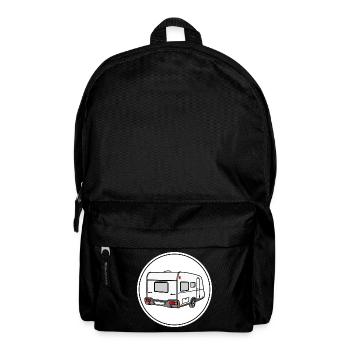 Caravan in round white logo - Backpack - black - Front