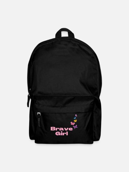 Brave Girl with butterflies - Backpack - black