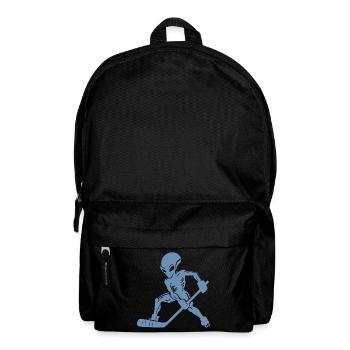 Alien Ice Hockey Player Silhouette Minimalist - Backpack - black - Front