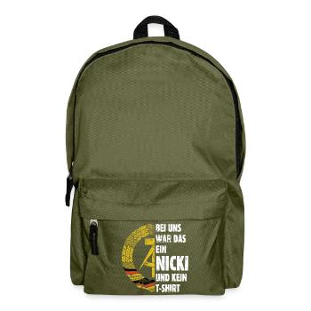 DDR Nicki, Osten, Ossi Spruch, Geschenk - Rucksack - Olivgrün - Vorne