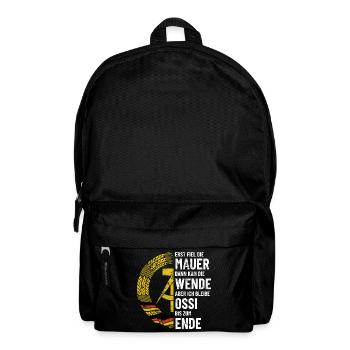 Ossi bis zum Ende - DDR Spruch - Rucksack - Schwarz - Vorne