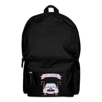 Just Married Hochzeitsauto rosa - Rucksack - Schwarz - Vorne