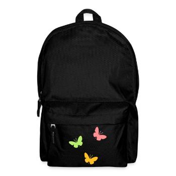 ★ Designfarben änderbar ★ Drei Schmetterlinge - Rucksack - Schwarz - Vorne