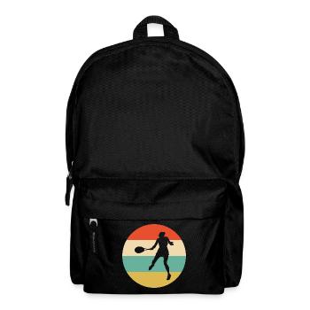 Tennis Tennisspieler Silhouette Geschenk - Rucksack - Schwarz - Vorne