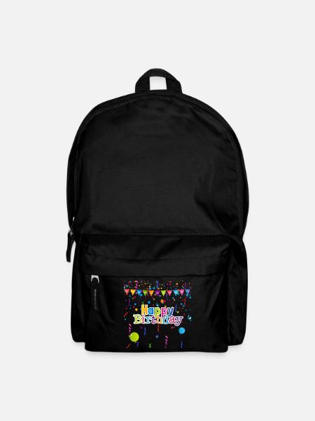 Joyeux anniversaire avec des confettis - Sac à dos - noir