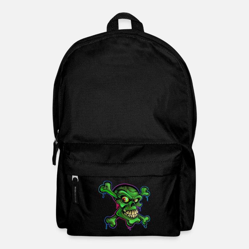 Piraten Totenschädel Cartoon Graffiti - Rucksack - Schwarz