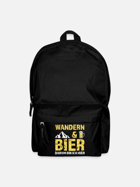 Wandern Bier Berg Geschenk - Rucksack - Schwarz
