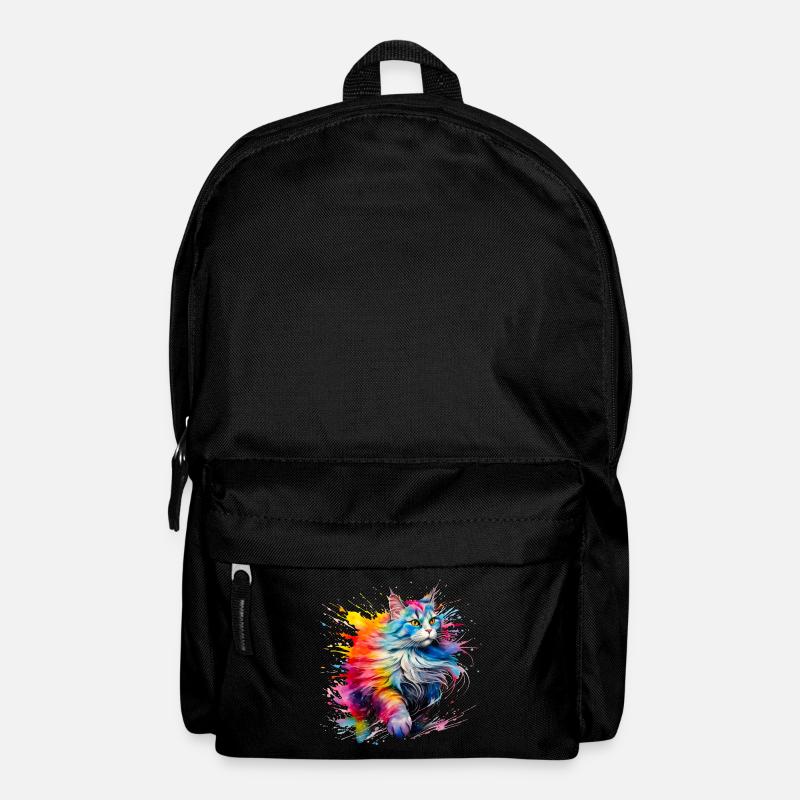 Katze, Maine Coon - Rucksack - Schwarz