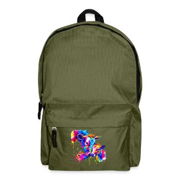 Kuh mit 3 Kälbern - Rucksack - Olivgrün - Vorne