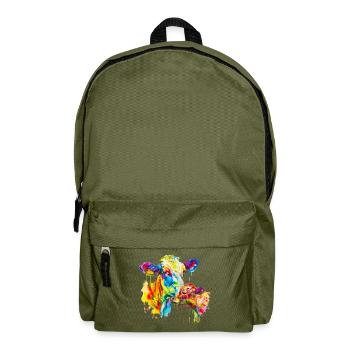 Cow and her calf, mother cow - Backpack - olive green - Front