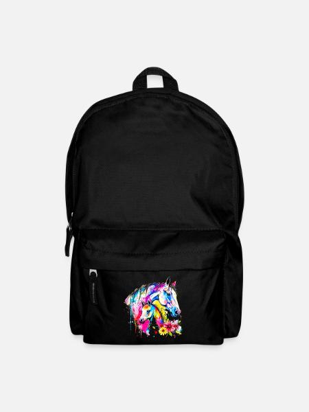 Pferd mit seinem Fohlen - Rucksack - Schwarz
