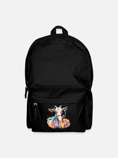 Chèvre avec son petit - Sac à dos - noir