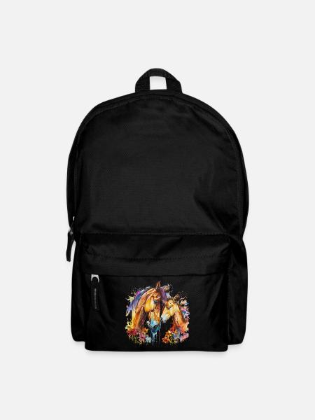 Pferd mit seinem Fohlen - Rucksack - Schwarz