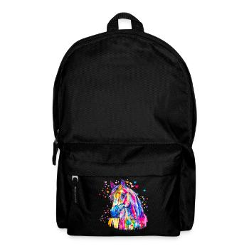 Buntes Pferd - Rucksack - Schwarz - Vorne