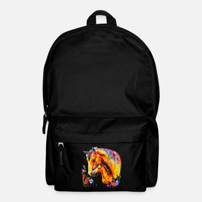 Pferd mit seinem Fohlen - Rucksack - Schwarz