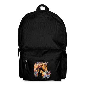 Cheval avec son poulain - Sac à dos - noir - Devant