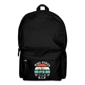 Windkraft RIP, Nein zu Windenergie - Rucksack - Schwarz - Vorne