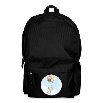 Elephant with Colorful Balloons as a Lucky Charm - Backpack - black - Front