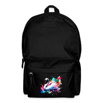 Elegant colorful watercolor swan - Backpack - black - Front