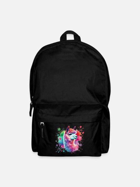 lama, alpaga aquarelle - Sac à dos - noir