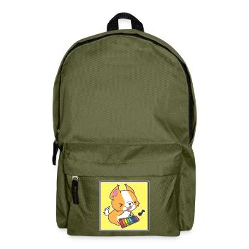 Chien avec xylophoniste - Sac à dos - vert olive - Devant