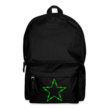 Stacheldraht 5 Eck Stern - Geschenkidee Tattoo - Rucksack - Schwarz - Vorne