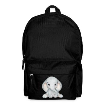 Elephant Family Mama Baby T-Shirt - Backpack - black - Front