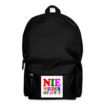 Nie wieder ist jetzt - Rucksack - Schwarz - Vorne