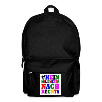 kein millimeter nach rechts - Rucksack - Schwarz - Vorne
