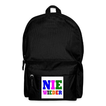 Nie wieder - Rucksack - Schwarz - Vorne