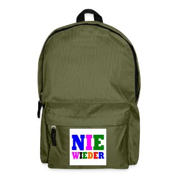 Nie wieder - Rucksack - Olivgrün - Vorne