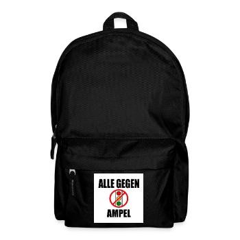 Alle gegen ampel - Rucksack - Schwarz - Vorne