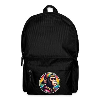 Monkey Hoodie Cap Rainbow - Backpack - black - Front