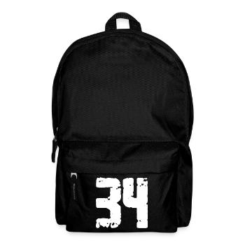 34 Zahl Vintage - Rucksack - Schwarz - Vorne