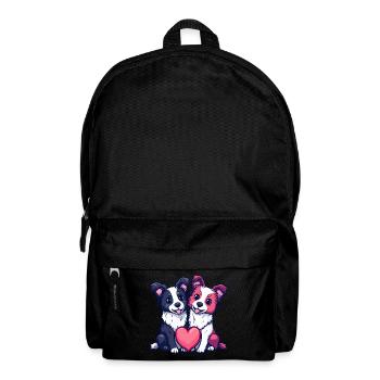 Border Collie Hunde Paar Liebe Valentinstag - Rucksack - Schwarz - Vorne