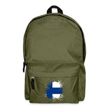 Finnland Flagge Suomi Finnische Fahne Used Look - Rucksack - Olivgrün - Vorne