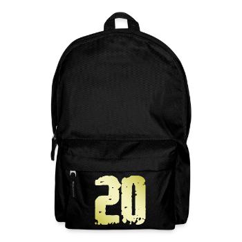 20 Zahl Vintage - Rucksack - Schwarz - Vorne