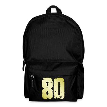 80 Zahl Vintage - Rucksack - Schwarz - Vorne
