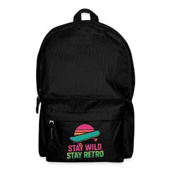 Stay Wild Retro Skate - Backpack - black - Front