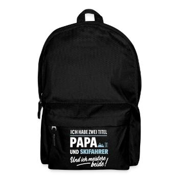 Papa und Skifahrer Vatertagsdesign - Rucksack - Schwarz - Vorne