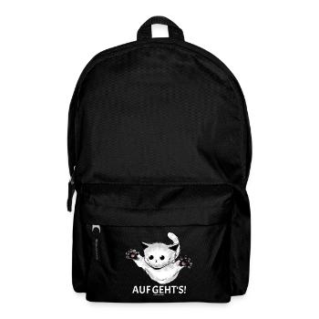 Kitty "Let's go!" young cat jumps - Backpack - black - Front