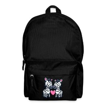 Zebra Paar Liebe Valentinstag - Rucksack - Schwarz - Vorne