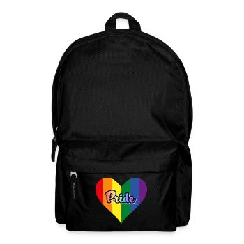 LGBT Herz Flagge Pride in Regenbogen Farben - Rucksack - Schwarz - Vorne