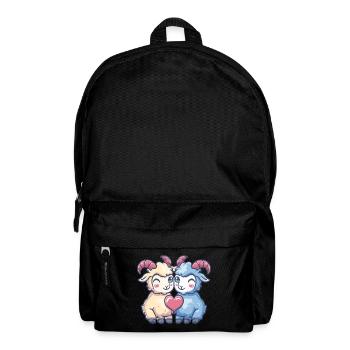 Bergziege Paar Liebe Ziege Valentinstag - Rucksack - Schwarz - Vorne